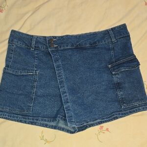 Casual Asymmetrical Denim Skort 🟢🟢